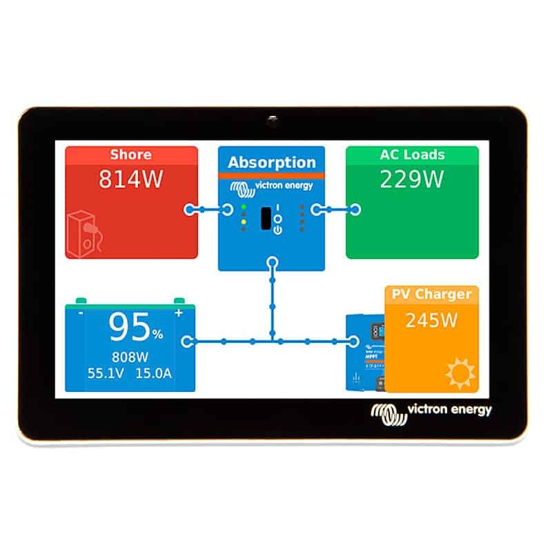 Ecrã para monitorização do sistema Victron GX Touch 70