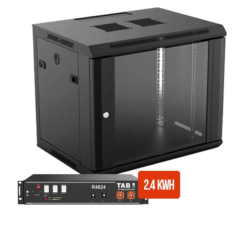 Kit baterias lítio Pylontech US3000C 10.5kWh com armário