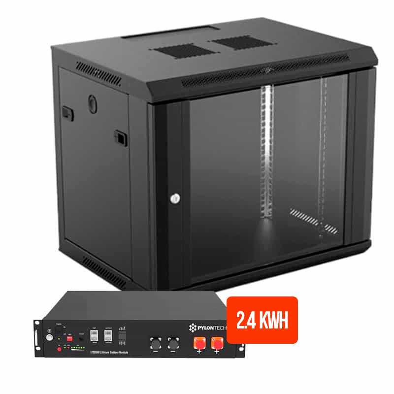 Kit baterias lítio Pylontech US2000C 14.4kWh com armário